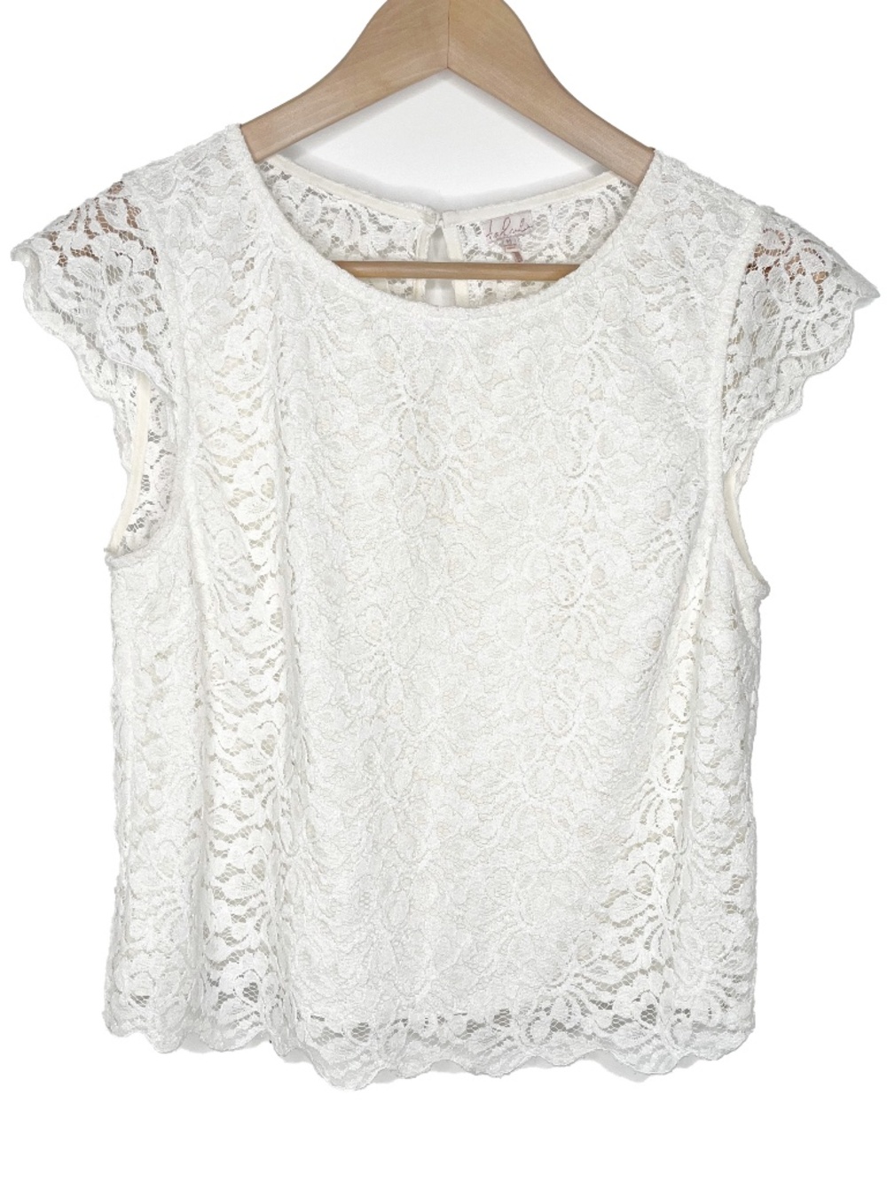 Aritzia Talula Portobello White Lace Cap Sleeve Blouse